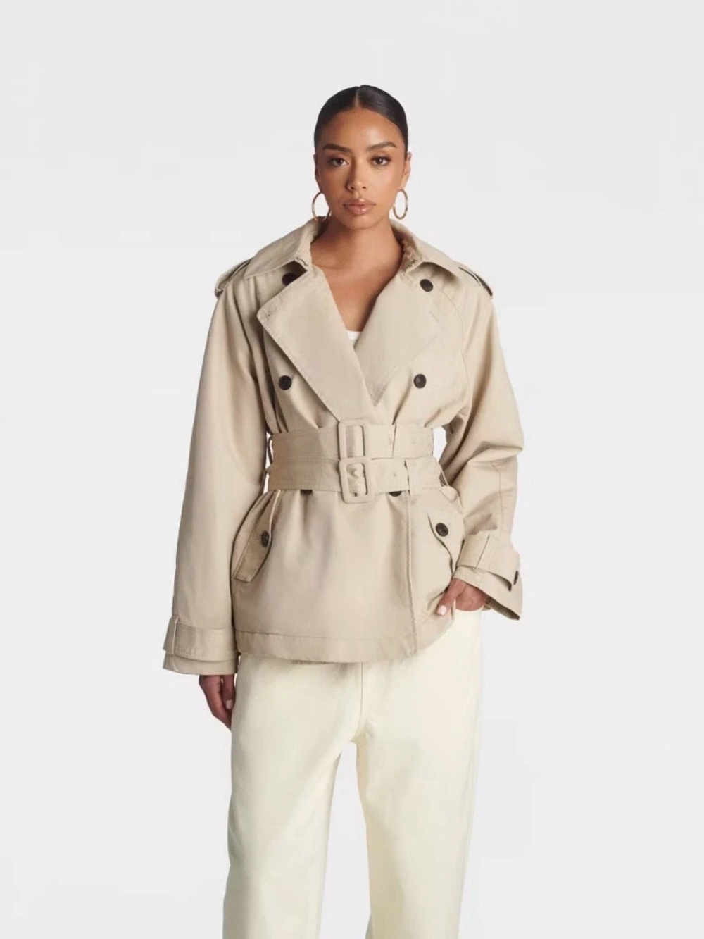 KBB by KAHLANA Women 'The Celene Trench Coat' - Khaki XL NWT
